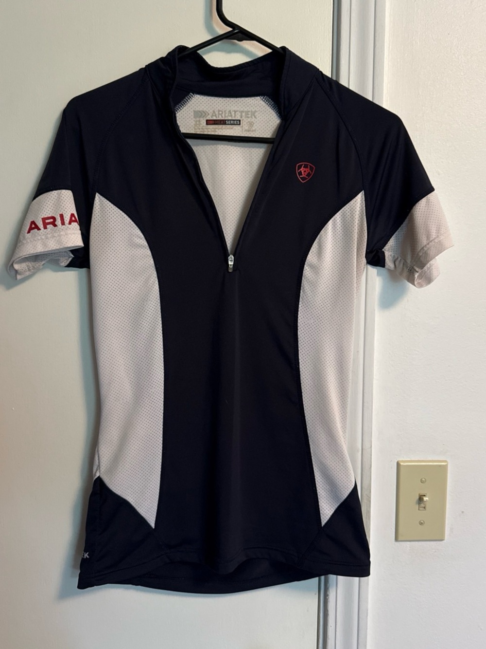 Ariat Women Navy and White Short Sleeve Riding Jersey
